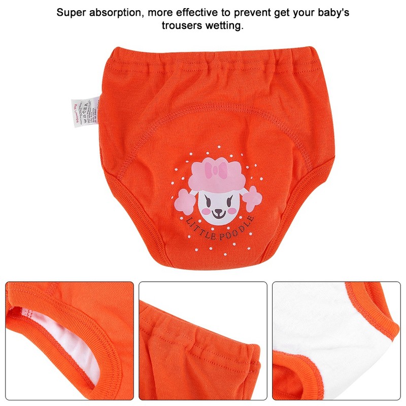 4Pcs Anti Leakage Baby Cartoon Training Pants 4 Layers Waterproof
