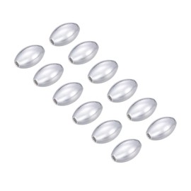 Adabele- 100 piezas | Cuentas espaciadoras de Metal de arroz ovaladas lisas de 10mm, latón chapado en plata con agujero grande para fabricación de joyería artesanal CF256-3