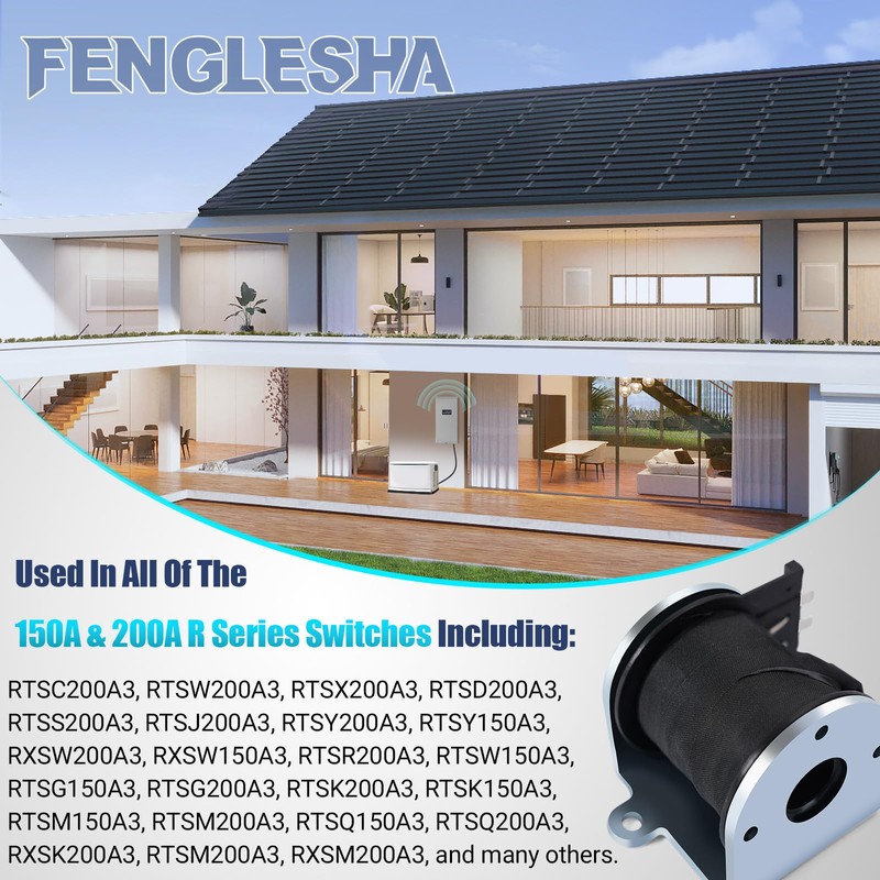 Fenglesha 0E6154 Transfer Switch Utility Upper Solenoid Coil Fit for