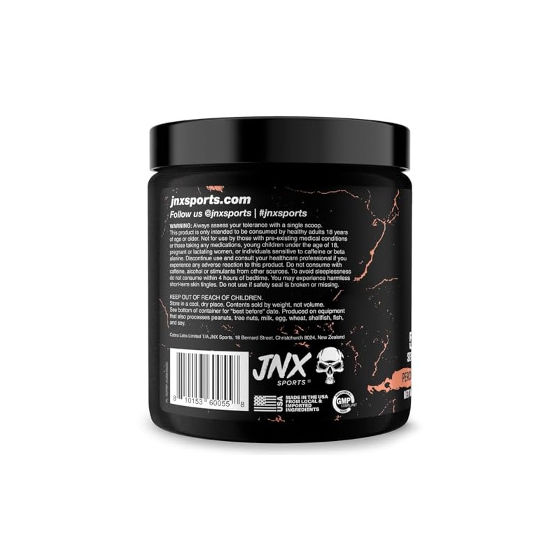 JNX Sports The Curse Peach Rings Pre-Workout Powder, 50 Servings