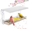 Window Bird Feeder for Outdoors with Large Feeding Trays, Clear