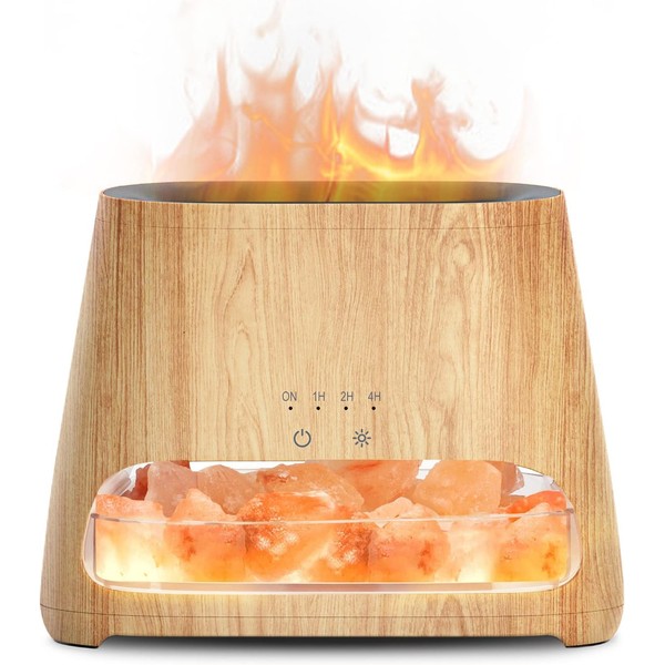 SALKING 2-in-1 Ultrasonic Essential Oil Diffuser & Himalayan Salt Lamp,