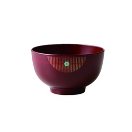 Takenaka T-46657 Musubi Soup Bowl, Approx. φ4.6 x 2.7 inches (11.7 x 6.9 cm), Made in Japan Vermilion