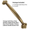 Runningfish Vintage Solid Brass Pulls, Antique Copper|Rustic Barn Door Grab