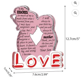 Iwtsily Mothers Day Gifts for Mom -  Acrylic Plaque Decor 5 x 3 From Daughter