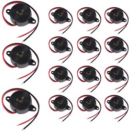 RUNCCI-YUN 15Pcs DC3V-24V Buzzer,Piezo Electronic Buzzer Tone Alarm Active Electronic Buzzer Alarm Sounder for Physics Circuits Continuous Sound Electronic Tone Buzzer Alarm