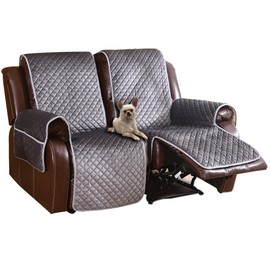 LUFEIJIASHI Non Slip Recliner Couch Covers for 2 Cushion Couch Sofa Reclining, Waterproof Recliner Sofa Covers 2 Seat, Velvet Reclining Couch Covers for Furniture Protector for Dogs Pets Dark Grey