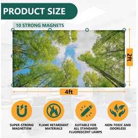 2 Pack Fluorescent Light Covers, 4x2 Feet Magnetic Light Covers for Ceiling Lights, Overhead Light Covers for Classroom Office Hospital Light Filter Cover