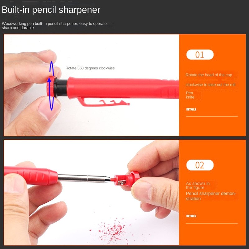 Deep Hole Marker Pencil Construction Site Carpenter's Pencils Construction Pica