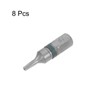 sourcing map 8pcs T8 Torx Hex Screwdriver Bit 1/4" Hex