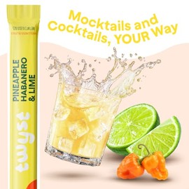 Twyst Mezcla de polvos para el bienestar | Piña, habanero y lima | Pajitas biodegradables | Veganas, de origen vegetal, sin gluten | Bajas en calorías