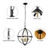 Treekee Rustic Chandelier, 17" Black and Gold Finish Glass Cover