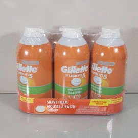 Gillette Fusion 5 Ultra Sensitive Shave Foam Full Size 11 Oz RARE Lot of 3 NEW