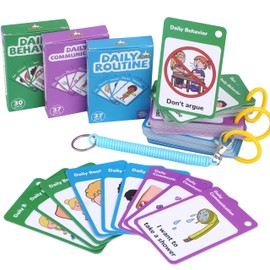 CHEFAN 110 PCS Autism Communication Cards for Speech Delay, Special Needs Visual Aid Language Learning Cue Cards Special Ed Feelings Emotions Flash Cards for Autism Communication