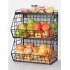 CHLORYARD 3-Tier Stackable Fruit Basket Kitchen Potato Onion Storage Wire