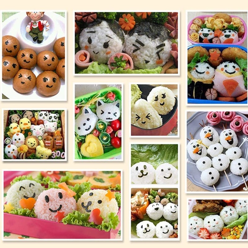FLUORO Cute expression seaweed rice ball embossing device Seaweed smiley