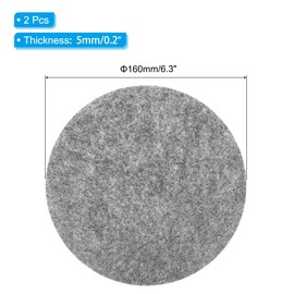 PATIKIL 6.3" Diameter Adhesive Non-Slip Backed Felt, 2 Pcs 5mm Thickness Round Lamp Base Anti-Slip Mat Anti-Scratch Pad for Lamp Bases, Gray