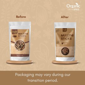 Organic Spree Licorice - Mulethi Sticks - 5.3oz (150gm) | Pure and Natural Yashtimadhu - Jethimadh Liquourice Stick - 150gm