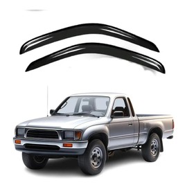 Fits for 1995-2004 Toyota Tacoma Standard Cab Ventshade Ventvisor Rain Sun Guard Vent Shades Deflector, Outside Mount Vent Shade, Tape-on, 2 Pcs, 2mm-Thick