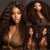 QEUOPE Brown Deep Wave Bundles Human Hair Color 4 Dark