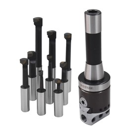 raseparter 2In Boring Head Set, 9-Pack Carbide Boring Bar Set, R8 Shank 1/2In Milling Milling Machine Accessories