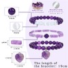 TOFBS Women's Natural Amethyst Bracelet Set Crystal Beads Bracelet with