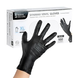 Restaurantware-Serve Secure Extra Large Gloves, 1000 Disposable Gloves - Does Not Contain Powder And Latex, Multipurpose, Black Vinyl Food Prep Gloves, Ideal For Cooking, Cleaning, And More