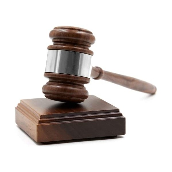 Gavels Fast Wooden Walnut Gavel w/Square Sound Block (Silver Band)