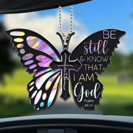 Creative Cross & Butterfly Design Hanging Decoration for Car, Animal Shape Car Pendant, Car Rearview Mirror Hanging Pendant, Car Interior Decoration Accessories