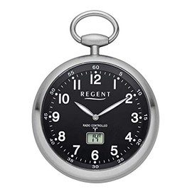 Regent 11280077 Men's Analogue Radio Controlled Watch with None Strap, silver/black, Classic