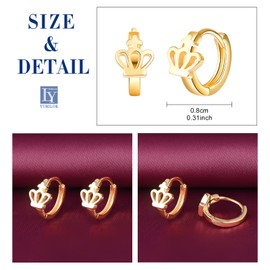 Yumilok Women's Earrings Crown Hoop Earrings Small 925 Sterling Silver Ear Cuff Earcuffs Cartilage, Cubic Zirconia