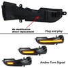 BINQIGOO 2pcs Smoked Lens Side Mirror Marker Lights LED Dynamic