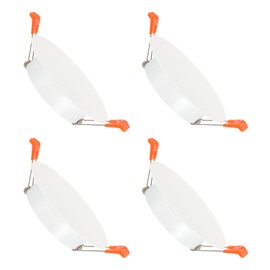 PATIKIL 110mm / 4.3" Diameter Metal Ceiling Hole Cover Plate, 4 Pcs Downlight Hole Trim Wall Mount Decorative Cap Access Panel for 3.2-3.6inch Round Ceiling and Wall Openings, Matte White