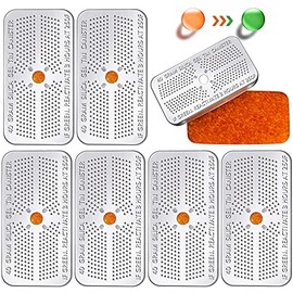 6 Pack 40 Gram Indicating Silica Gel Desiccant Canister Dehumidifier Orange Indicating Desiccant Reusable Moisture Absorber Bag for Car Closet Cabinet Bag Storage Box (6 Boxes)