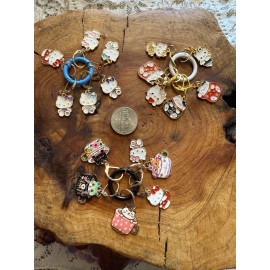 Handmade Kitty Arts and Crafts Yarn Markers Or Earrings. Random 6 Per Order