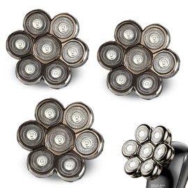 Paquete de 3 cabezales de repuesto flotantes con cuchillas 7D para afeitadoras de cabeza SHPAVER y de otras marcas, cuchillas rotativas de acero inoxidable 7D para afeitadoras rotativas para h