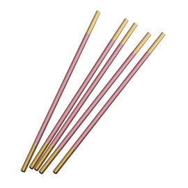 Stainless Steel Reusable Metal Straws,Extra Long Reusable Metal Straws,Metal Drinking Straws,Straight,Pink,5 Pieces.