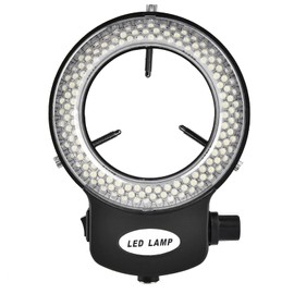 LED Ring Light Lamp, 144 LED Beads, Lighting, Adjustable Brightness, Microscope Light Sources, Ring Lamp for Stereo Microscopes, Cameras, Additional Lighting (Black, EU Plug