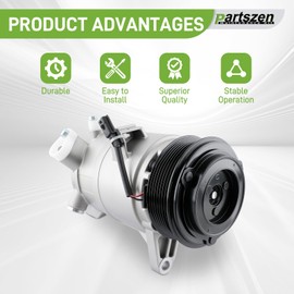partszen 9208913 AC Compressor 3.5L for Nissan Murano 2009-2014 Quest 2011-2015 Maxima 2008-2014 Pathfinder 2013-2015 for Infiniti QX60 2014-2015 JX35 2013 12V