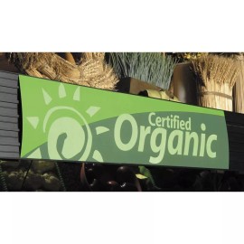 Green Single-Sided Organic Produce Category Header fits 6 Channel Track