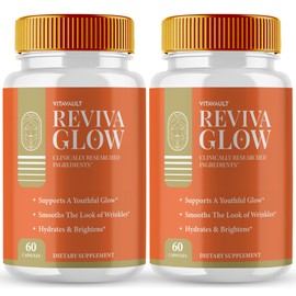 Reviva Glow Capsules, RevivaGlow Supports Natural Healthy and Glowing Skin Pills - Maximum Strength, Reviva Glow Vitamin Supplement Support Pills, RevivaGlow Support Capsules Reviews (2 Pack)