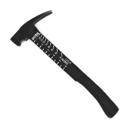 Boss Hammer 22 oz. Premium 4340 Steel Rip Claw Hammer with Tough-Fiber Shock-Absorbing Fiberglass Handle - Cerakote Finish, No-Slip Grip, Milled Face - Made in the USA - BH22STPFM