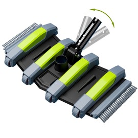 Sepetrel Heavy Duty Pool Vacuum Head with Wheels & Aluminum Handle, Professional Weighted Flexible Vacuum Head