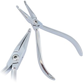 MuskalMed Orthodontic Howe Crown Pliers, Serrated Tips Straight Dental Instrument, Oral Wire Bending Loop Forming Crown Gripper Pliers, Premium Grade Stainless Steel Instrument