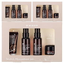 Mizon Snail Repair Line Miniature Travel 4 Piece Set, 3 Sets / 미즈온 스네일 리페어 라인 미니어쳐 여행용 4종 세트, 3세트
