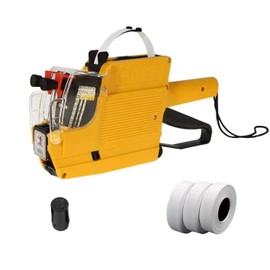 JIAYING MX-6600 10 Digits 2 Lines Price tag Gun Labeler with 3 Rolls Double Line Price Label Paper for Office, Retail Shop, Grocery Store, Organization Marking, Color Random, 10 × 6.5 × 2 inches