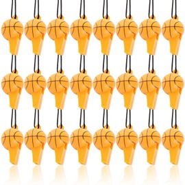 Basketball Whistles for Party Favor, Sports Birthday Supplies (24 Pack)