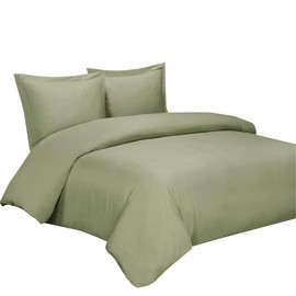 100% Cool Duvet Covers, Viscose Made from Bamboo Duvet Cover Set, Comforter Cover - Duvet Cover Set with Corner Ties and Button Closer, Full/Queen Size Sage