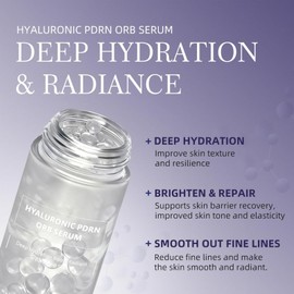 Hyaluronic PDRN Orb Serum Capsules, 30,000 ppm Salmon DNA PDRN Serum, Korean Skincare Anti-Aging Face Serum for Deep Hydration, Wrinkle Care, Firming & Radiance Booster, Stocking Stuffers