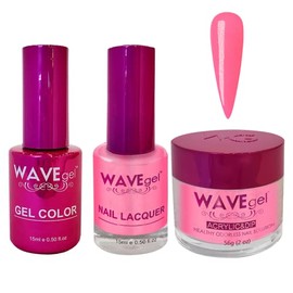 WAVEGEL Soak-Off Gel, Nail Lacquer & Acrylic/Dip Powder Matching Set - Princess Collection - #82 Pop Lips